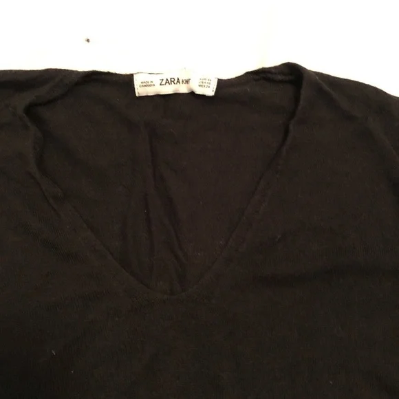 Zara black long sleeve lightweight sweater. EUC! - Picture 2 of 5